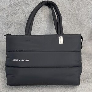 Henry Rose Puffer Tote Bag Black Quilted Luxury Fragrance Michelle Pfeiffer New